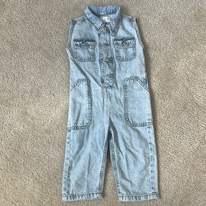 Zara Light Blue Kids Denim Romper